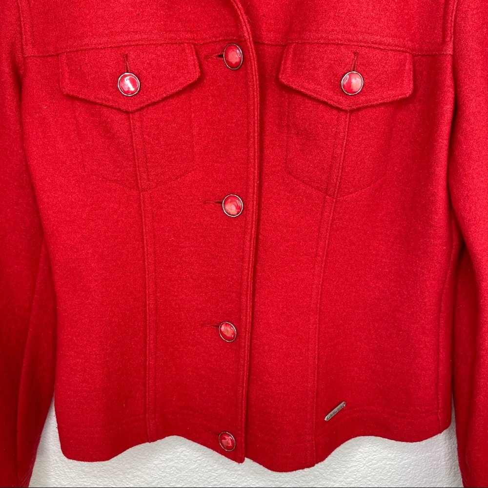 Geiger Collections Of Austria Red Wool Button Up - image 2